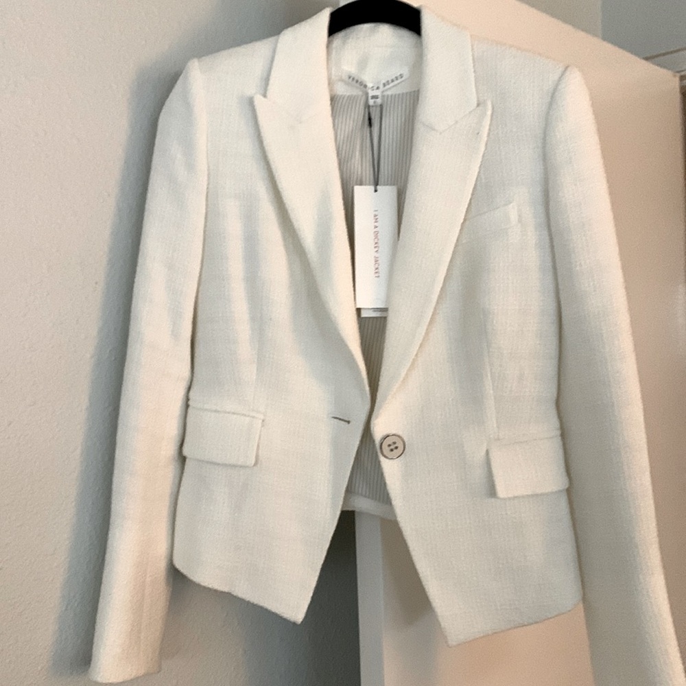 Veronica beard white blazer “Dickey” jacket. White. Size 0.